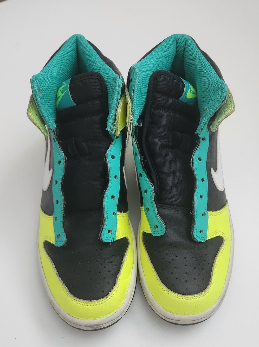 Nike Dunk High GS Atomic Teal Black Neon Size 7Y / Women 7.5 (No Laces)